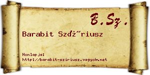 Barabit Szíriusz névjegykártya